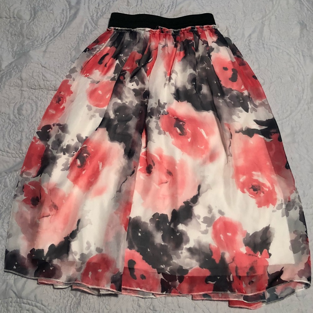 Floral knee length skirt